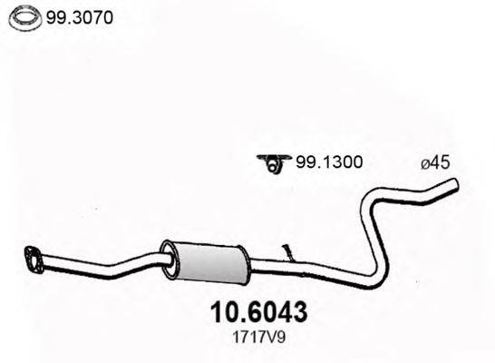 Средний глушитель выхлопных газов ASSO 10.6043