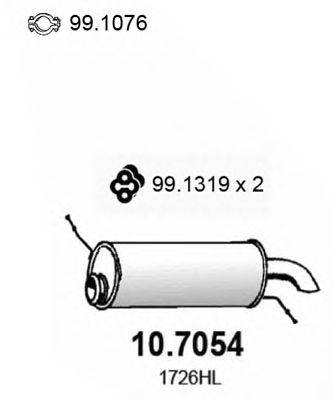 Глушитель выхлопных газов конечный ASSO 107054