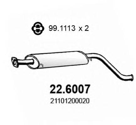 Средний глушитель выхлопных газов ASSO 22.6007