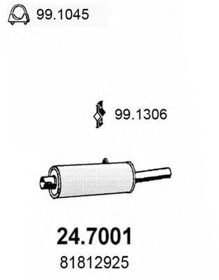 Глушитель выхлопных газов конечный ASSO 24.7001