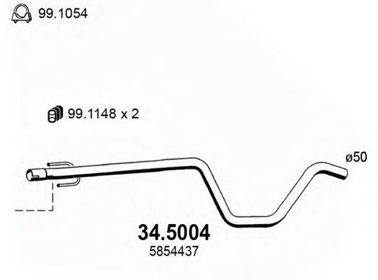 Труба выхлопного газа ASSO 34.5004