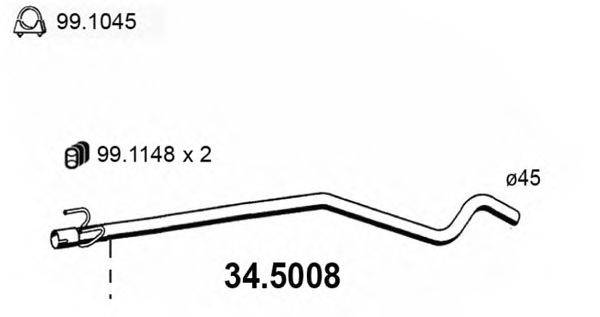 Труба выхлопного газа ASSO 345008