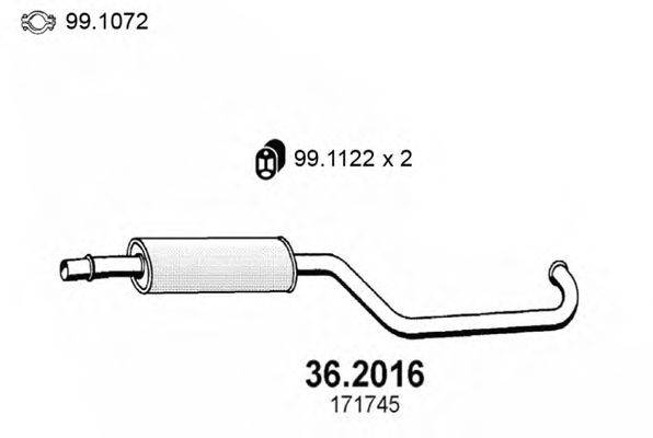 Предглушитель выхлопных газов ASSO 36.2016