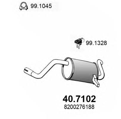 Глушитель выхлопных газов конечный ASSO 40.7102