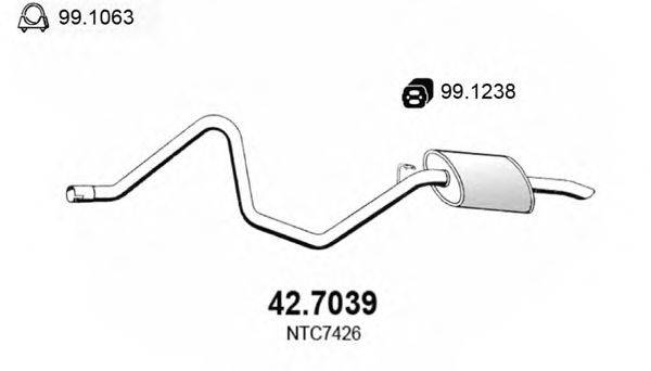 Глушитель выхлопных газов конечный ASSO 42.7039