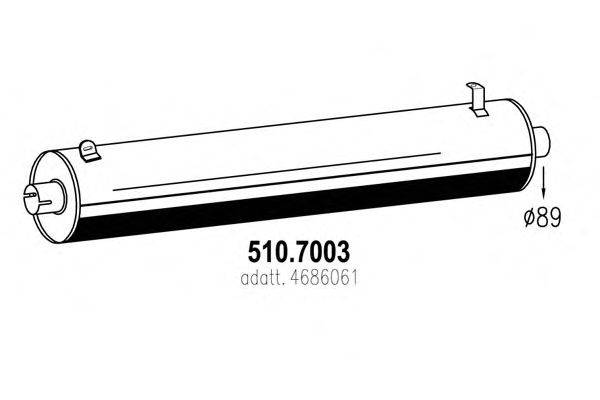 Средний / конечный глушитель ОГ ASSO 510.7003