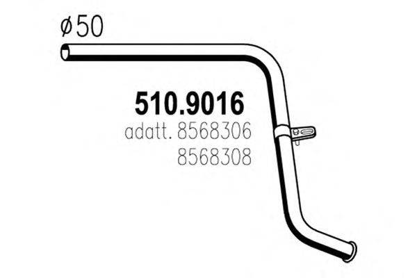 Труба выхлопного газа ASSO 510.9016