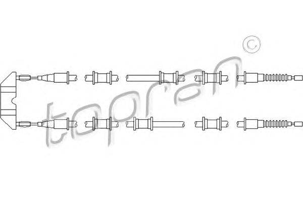 Трос, стояночная тормозная система TOPRAN 205 503