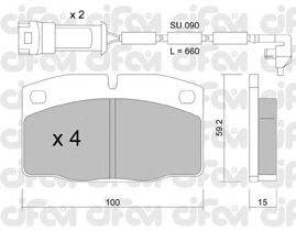 Комплект тормозных колодок, дисковый тормоз CIFAM 822-044-1K