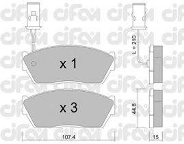 Комплект тормозных колодок, дисковый тормоз CIFAM 822-054-1