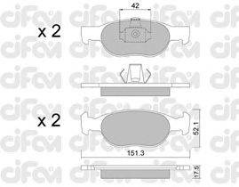 Комплект тормозных колодок, дисковый тормоз CIFAM 822-079-1