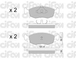Комплект тормозных колодок, дисковый тормоз CIFAM 822-094-2