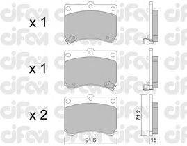 Комплект тормозных колодок, дисковый тормоз CIFAM 822-197-0