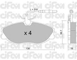 Комплект тормозных колодок, дисковый тормоз CIFAM 822-214-0