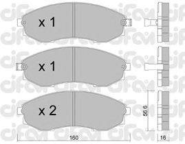 Комплект тормозных колодок, дисковый тормоз CIFAM 822-517-0
