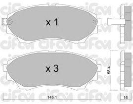 Комплект тормозных колодок, дисковый тормоз CIFAM 822-610-0