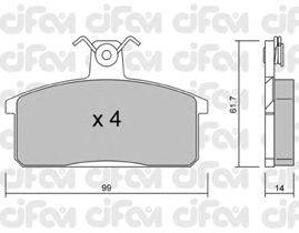 Комплект тормозных колодок, дисковый тормоз CIFAM 822-026-4