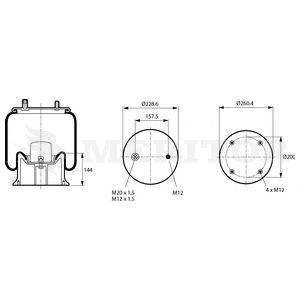 Кожух пневматической рессоры MERITOR 21226046