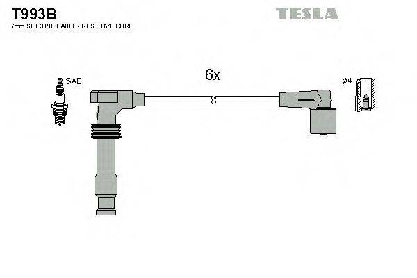 Комплект проводов зажигания TESLA T993B