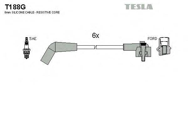 Комплект проводов зажигания TESLA T188G