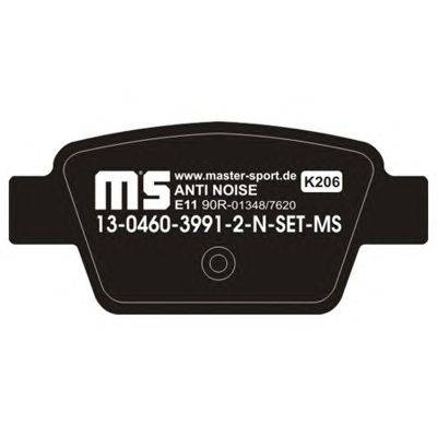 Комплект тормозных колодок, дисковый тормоз MASTER-SPORT 13-0460-3991-2-SET-MS