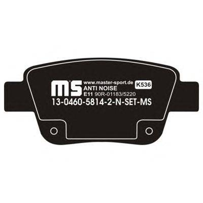 Комплект тормозных колодок, дисковый тормоз MASTER-SPORT 13-0460-5814-2N-SET-MS