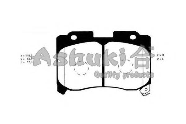 Комплект тормозных колодок, дисковый тормоз ASHUKI 1080-9602