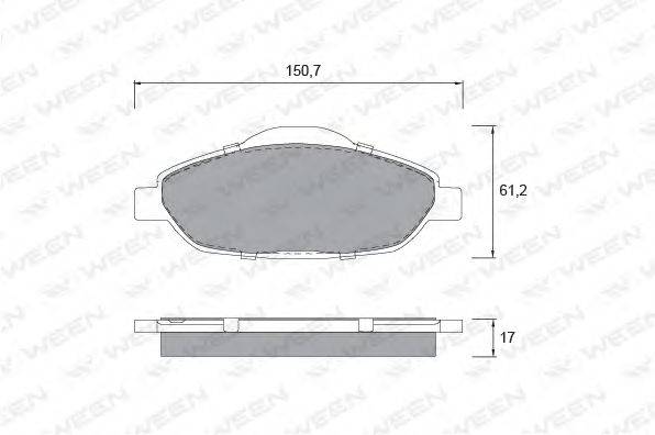 Комплект тормозных колодок, дисковый тормоз WEEN 151-1326