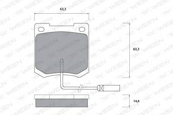 Комплект тормозных колодок, дисковый тормоз WEEN 151-1099