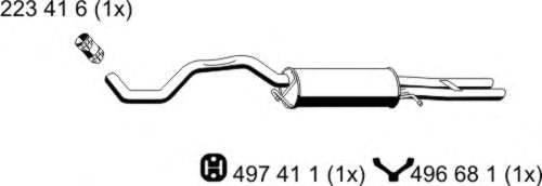 Глушитель выхлопных газов конечный ERNST 243117