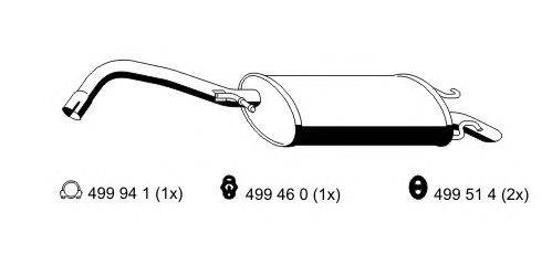 Глушитель выхлопных газов конечный ERNST 342292