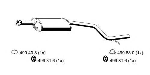 Средний глушитель выхлопных газов ERNST 344098
