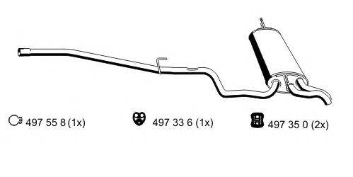 Глушитель выхлопных газов конечный ERNST 362191