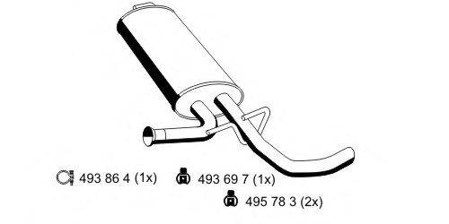 Глушитель выхлопных газов конечный ERNST 048019