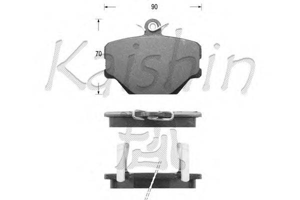 Комплект тормозных колодок, дисковый тормоз KAISHIN D10049