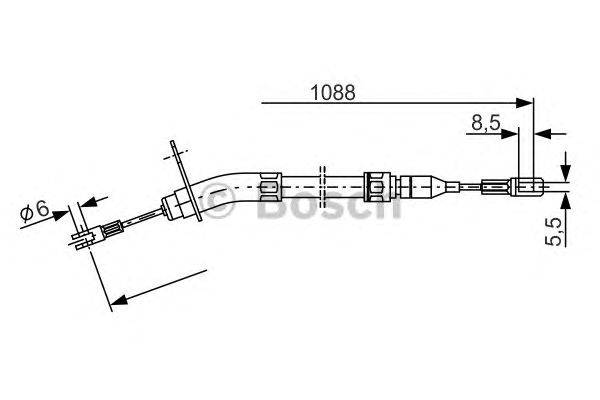 Трос, стояночная тормозная система BOSCH 1 987 477 212