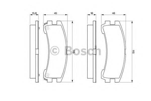 Комплект тормозных колодок, дисковый тормоз BOSCH BP157