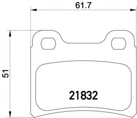 Комплект тормозных колодок, дисковый тормоз HELLA PAGID 21832