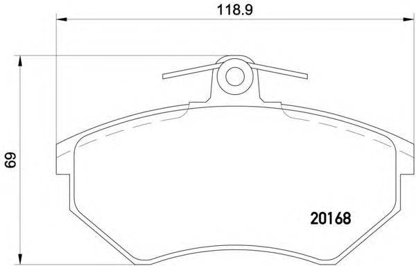 Комплект тормозных колодок, дисковый тормоз HELLA PAGID 20168