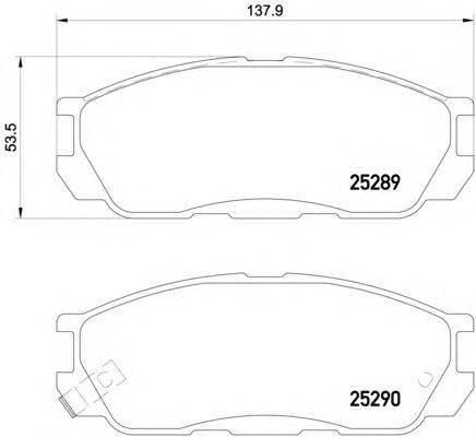 Комплект тормозных колодок, дисковый тормоз HELLA PAGID 25290