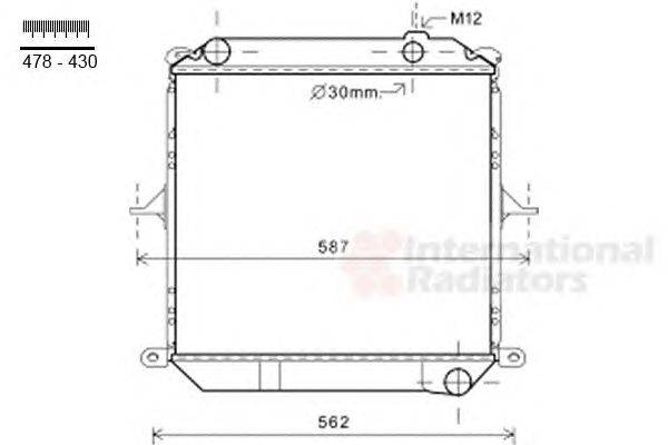 Радиатор, охлаждение двигателя VAN WEZEL 13002362