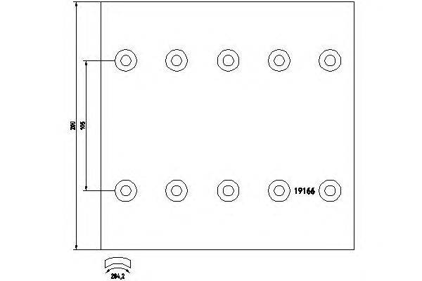 Комплект тормозных башмаков, барабанные тормоза TEXTAR 19166