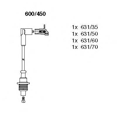 Комплект проводов зажигания BREMI 600/450
