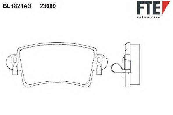 Комплект тормозных колодок, дисковый тормоз FTE BL1821A3