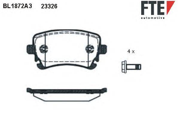 Комплект тормозных колодок, дисковый тормоз FTE BL1872A3