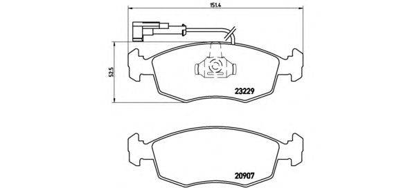 Комплект тормозных колодок, дисковый тормоз BREMBO 23229