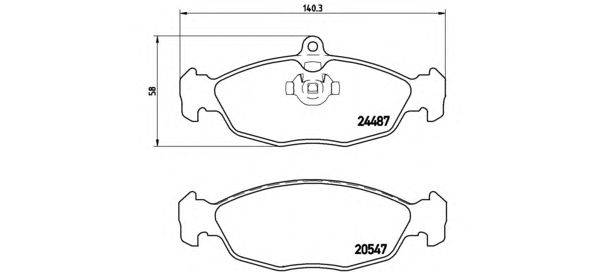 Комплект тормозных колодок, дисковый тормоз BREMBO P36017