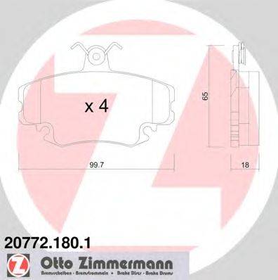Комплект тормозных колодок, дисковый тормоз ZIMMERMANN 21463