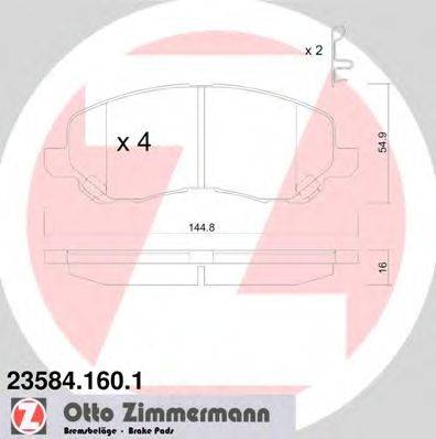 Комплект тормозных колодок, дисковый тормоз ZIMMERMANN 235841601