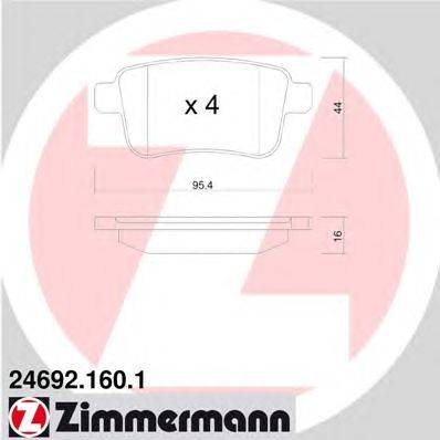 Комплект тормозных колодок, дисковый тормоз ZIMMERMANN 246921601